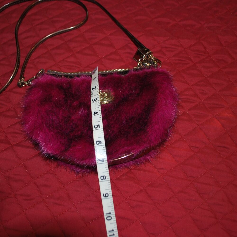 Cute Sharif Maroon Fur Purse w/2 Straps - Picture 8 of 9